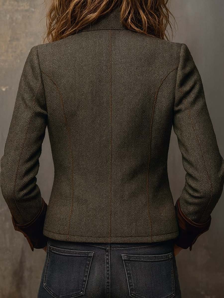 Taillierte Fischgrät-Jacke für Damen