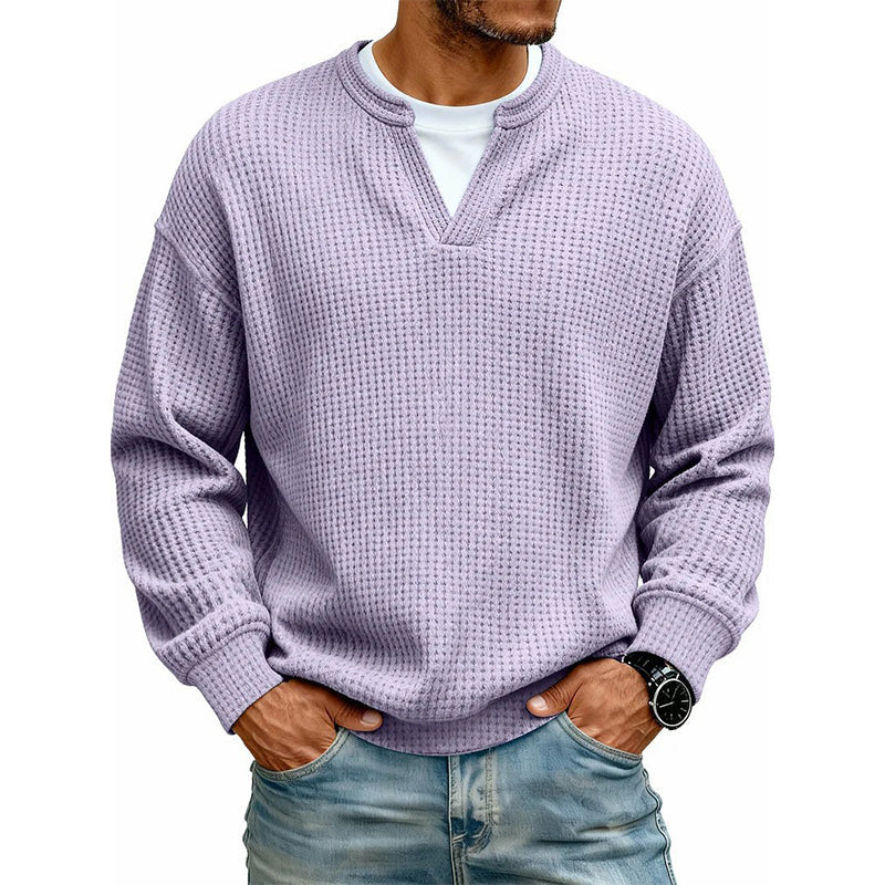 Strukturierter Waffel-Pullover für Herren