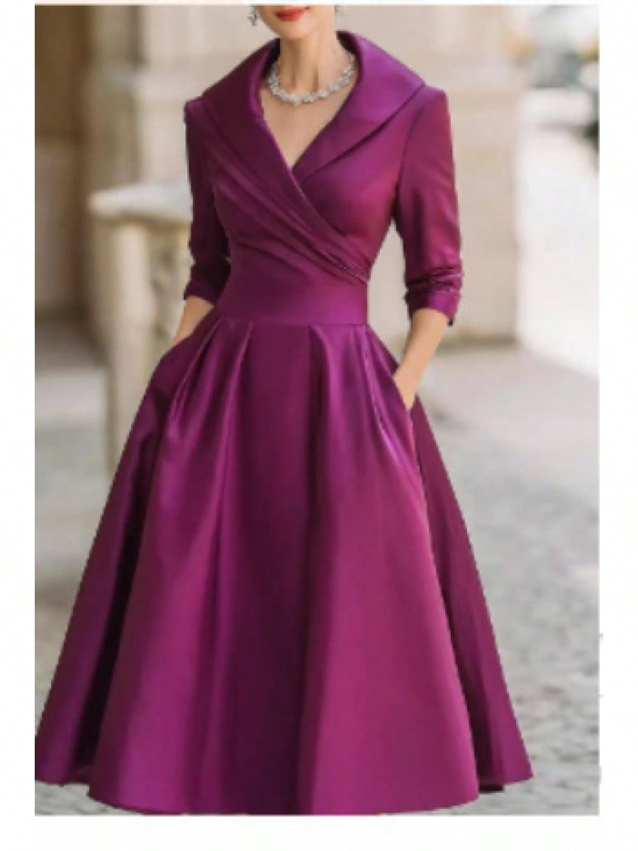 Vivienne Wickel-Midikleid mit Schalkragen