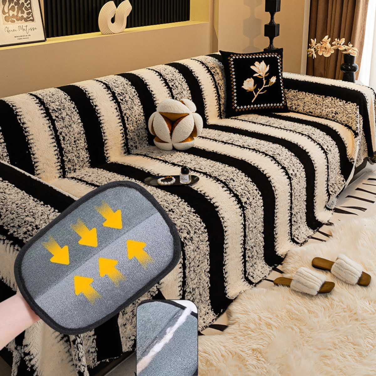 Sofabezug aus weichem Plüsch & rutschfest – 9 Farben, 5 Größen (180x130cm bis 180x420cm) – Eleganter Schutz für Sofa 1-4+ Personen