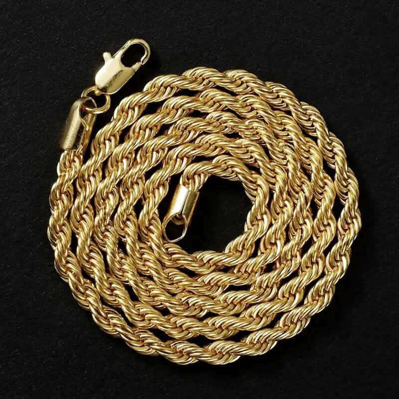 18K Gold Europäische Klassische Twist Halskette + Armband