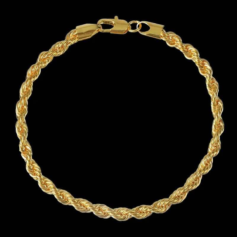 18K Gold Europäische Klassische Twist Halskette + Armband