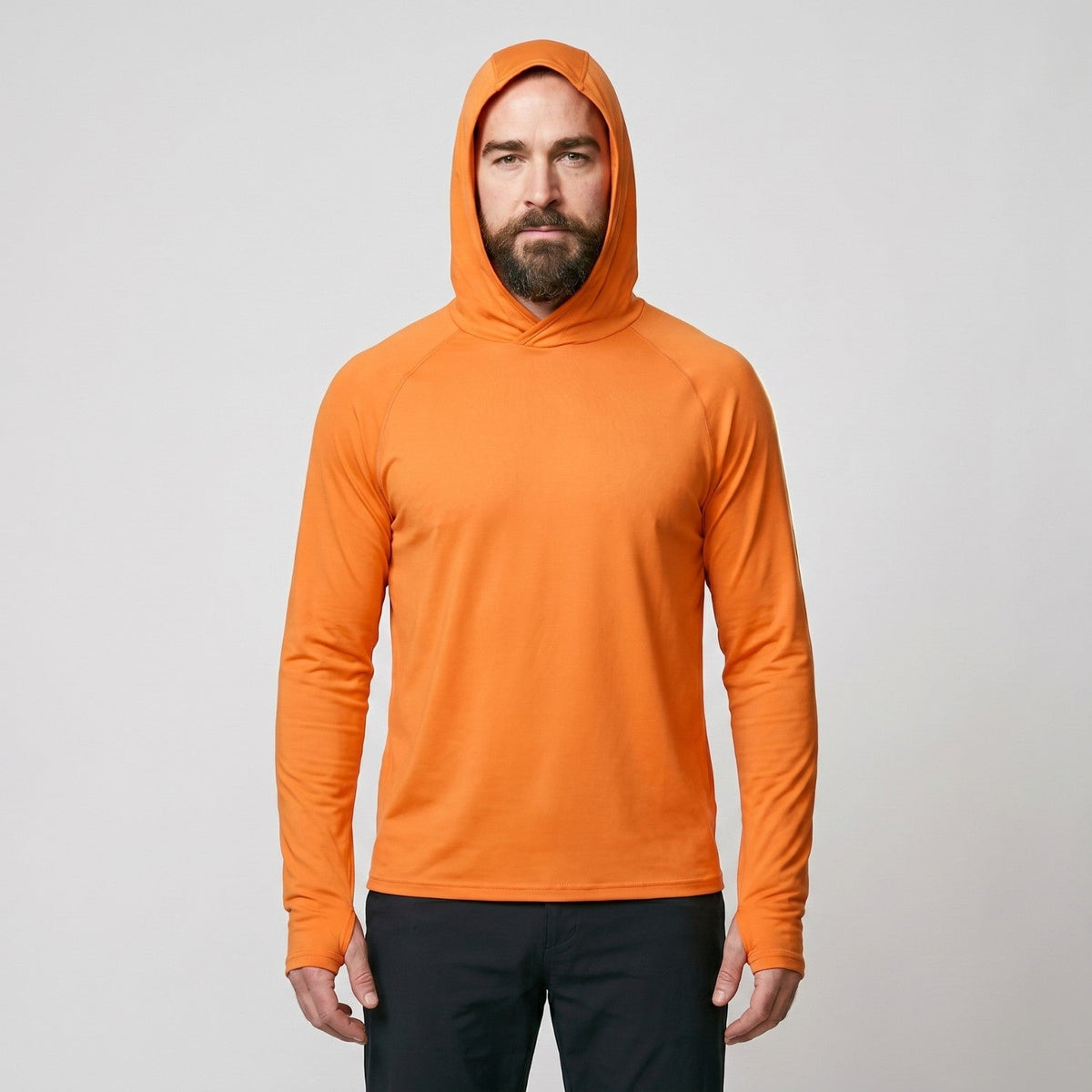 Herren UPF 50+ Sonnen-Hoodie – Leichtes Schnelltrocknendes Wander- & Angel-UV-Oberteil mit Daumenschlaufen