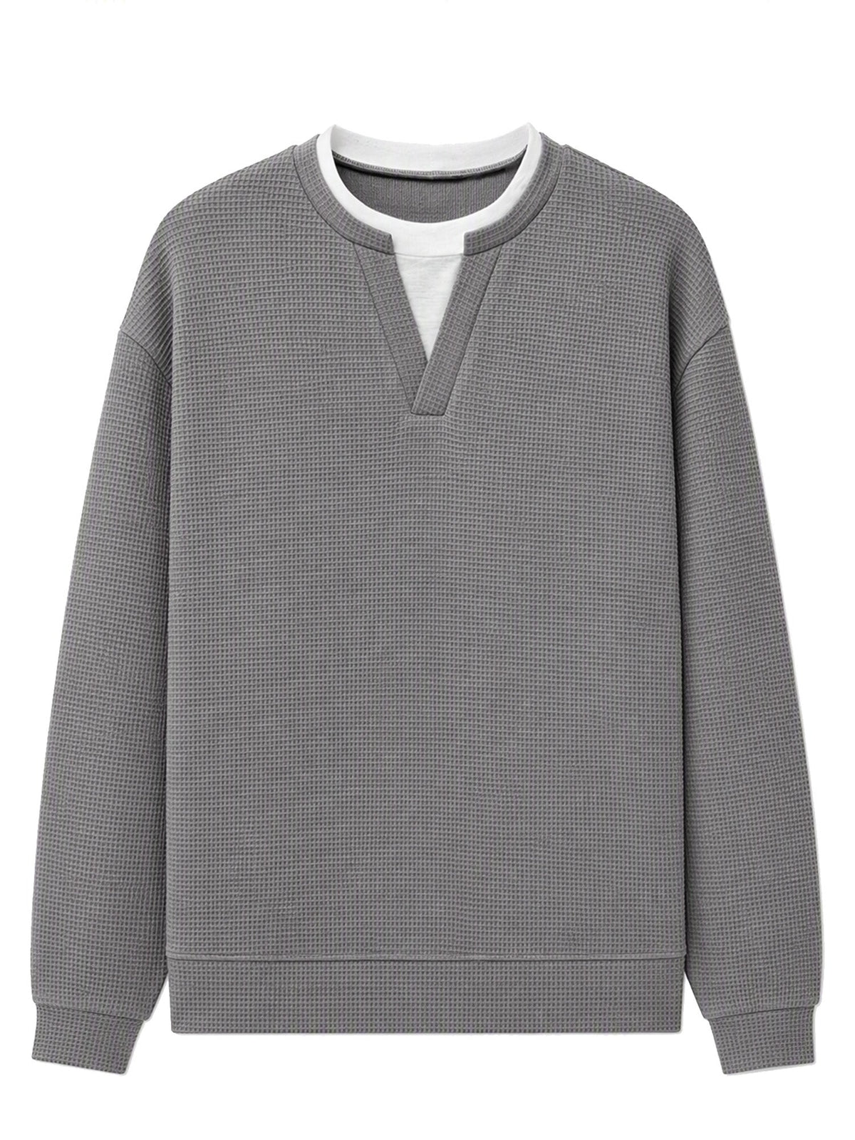 Waffel-Langarmshirt mit Lagenlook