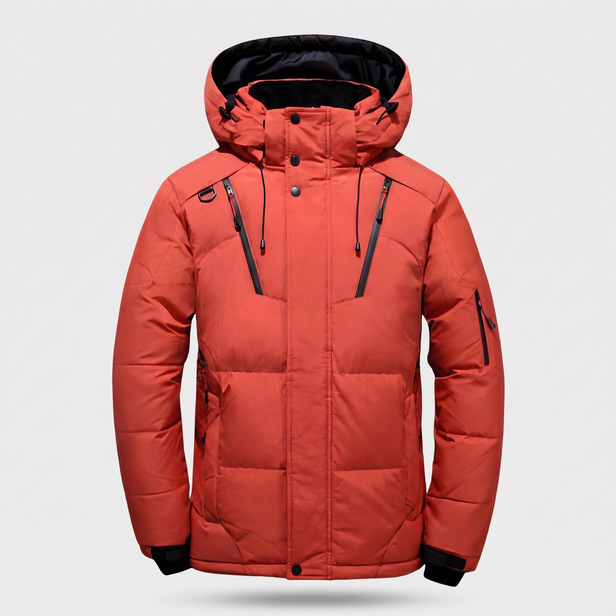 Herren-Pufferjacke - 7-Taschen-Daunenjacke mit Kapuze für den Winter