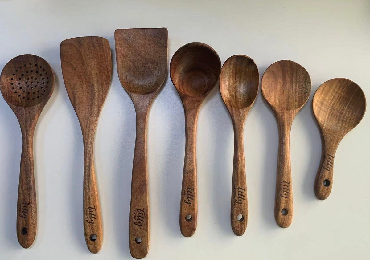 Teak Holz Küchenutensilien Set