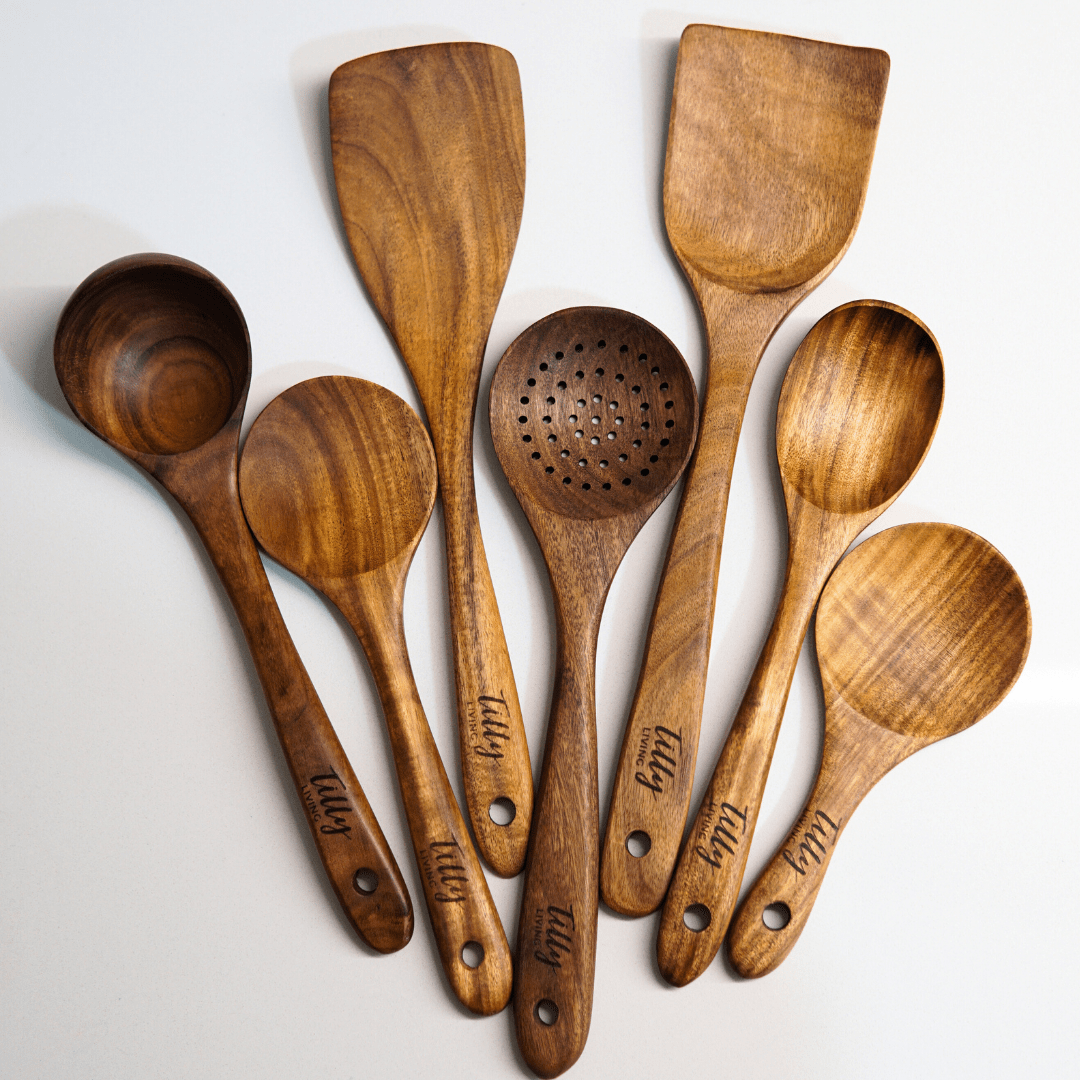 Teak Holz Küchenutensilien Set