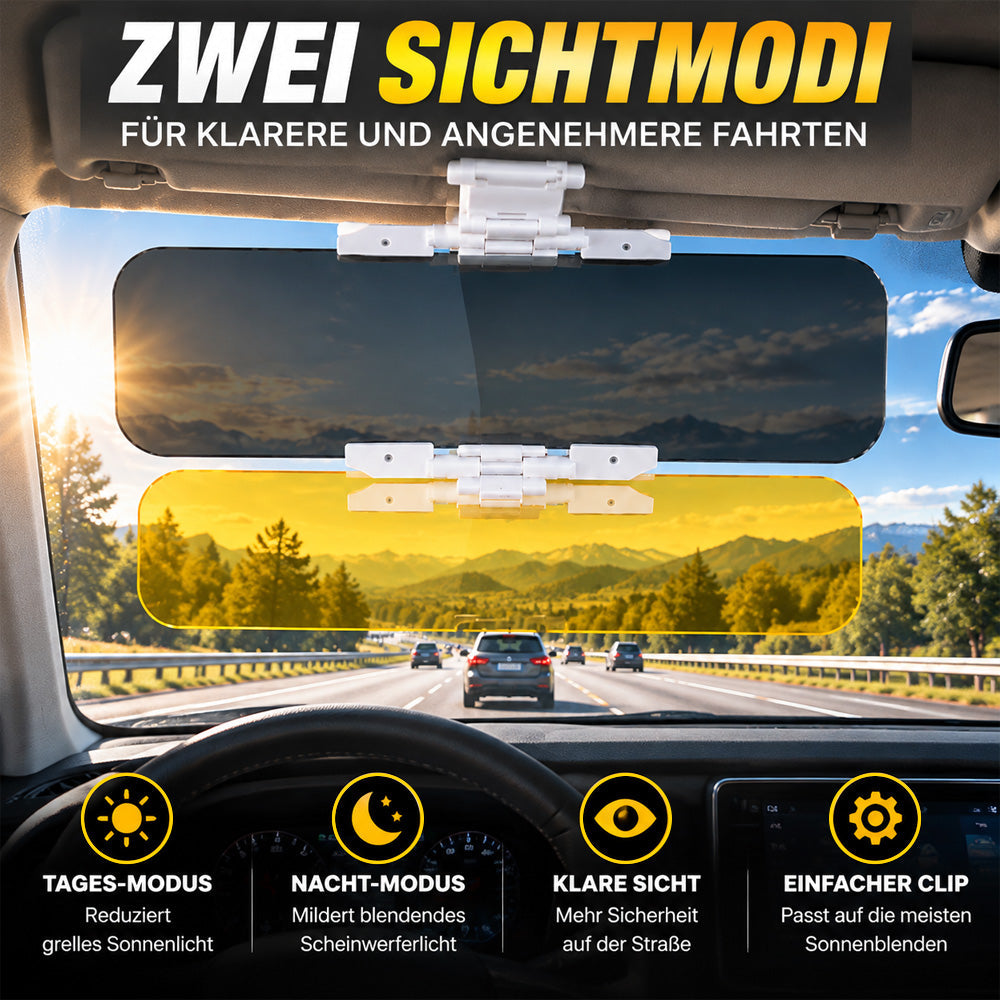 Universelle HD-Antiblend-Sonnenblende fürs Auto – Tag und Nacht