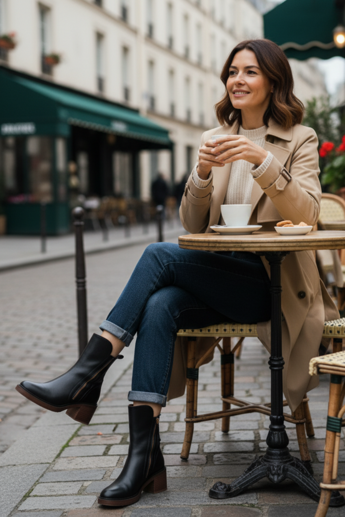 Pernelle Lederstiefel mit Blockabsatz