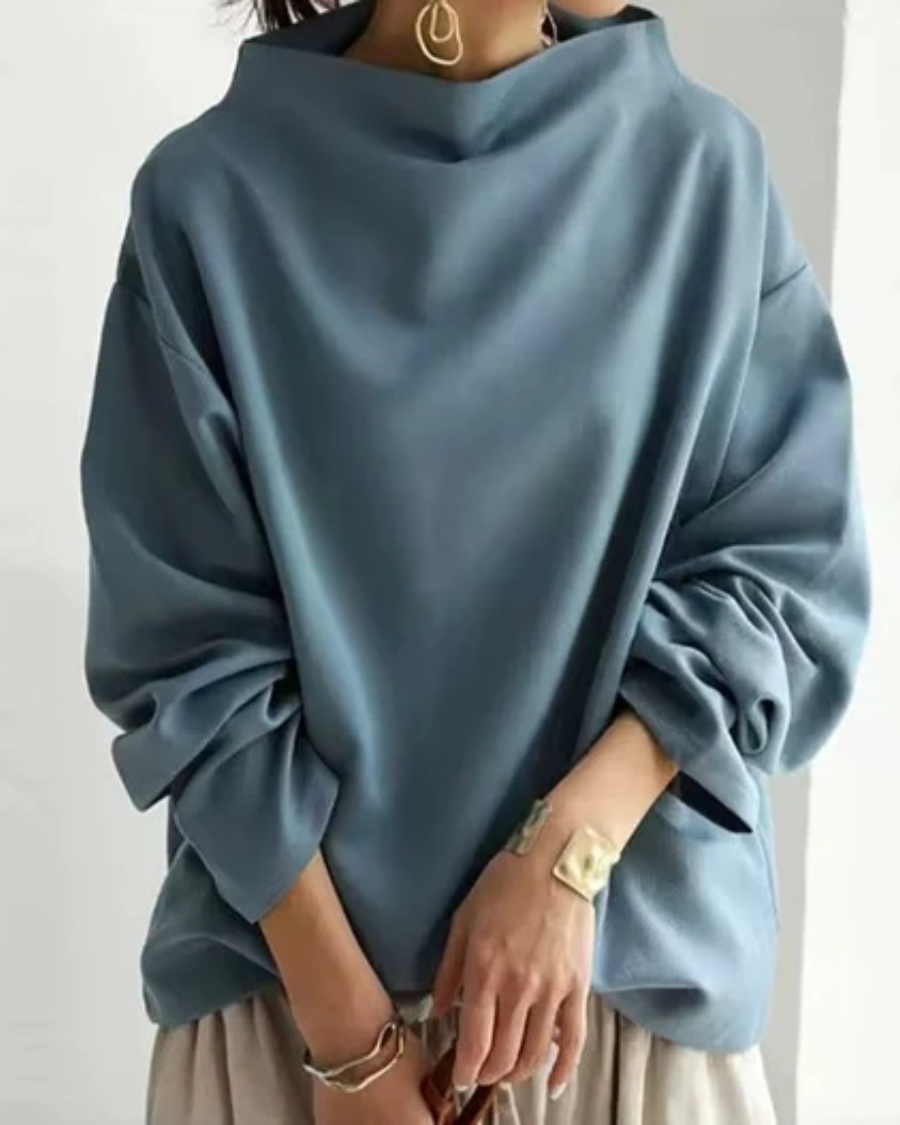 Oversized Sweatshirt mit Stehkragen