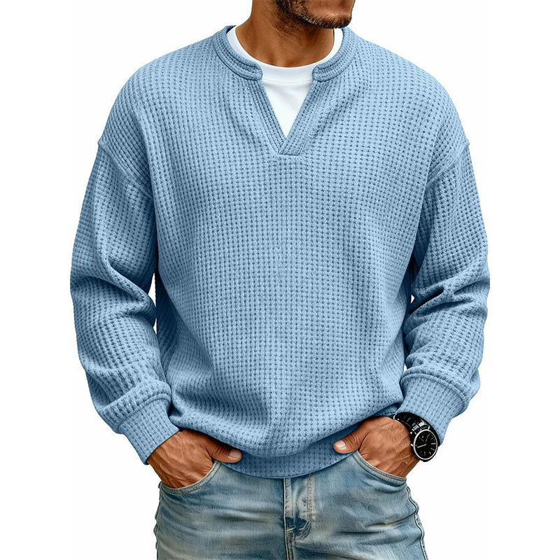 T-Shirt in Waffeloptik mit Lagen-Effekt