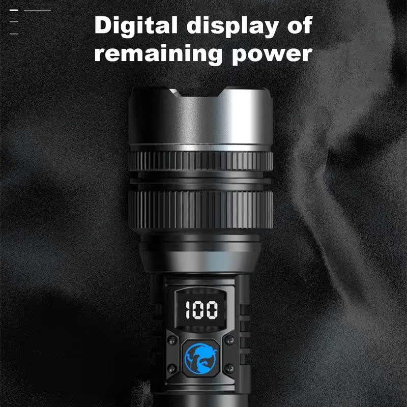 Ultrahelle wasserdichte LED Taschenlampe mit Zoom und Powerbank-Funktion