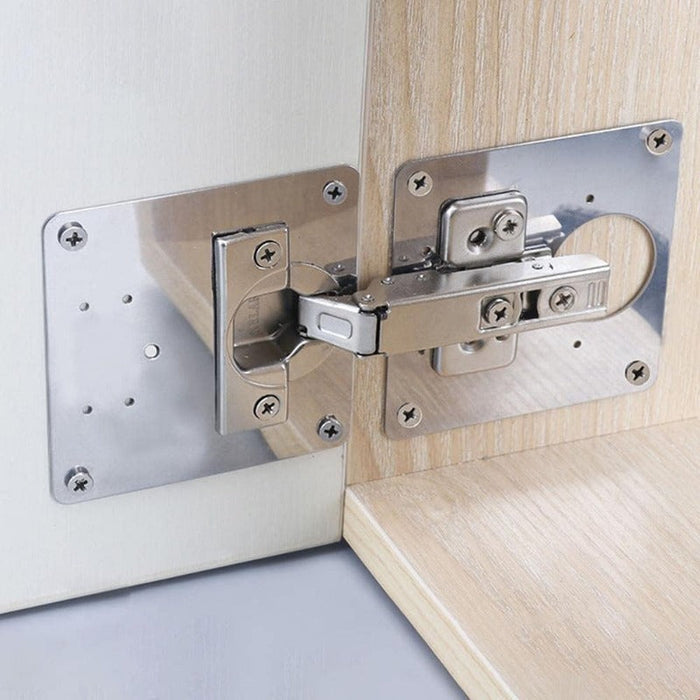 Reparaturplatten-Set aus Edelstahl für Schrankscharniere