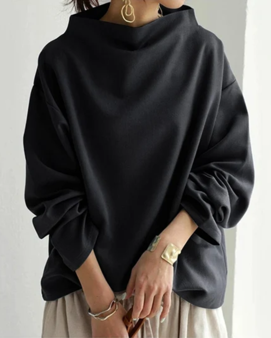 Oversized Sweatshirt mit Stehkragen