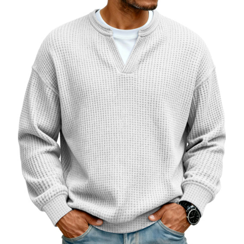 Strukturierter Waffel-Pullover für Herren