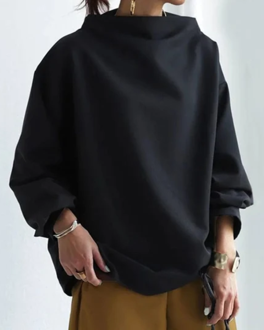 Oversized Sweatshirt mit Stehkragen