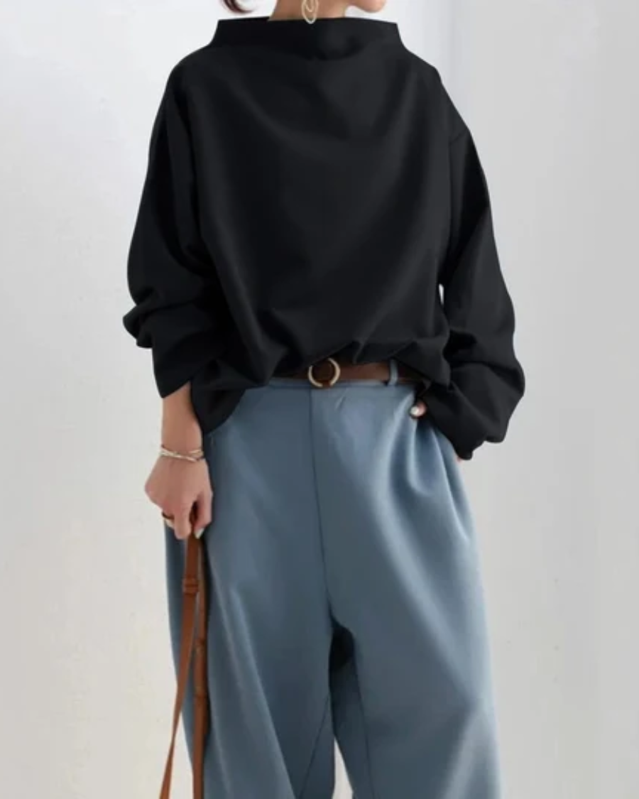Oversized Sweatshirt mit Stehkragen