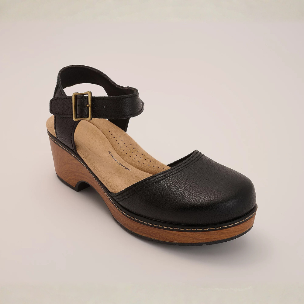 Nora Leder-Plateau-Clogs