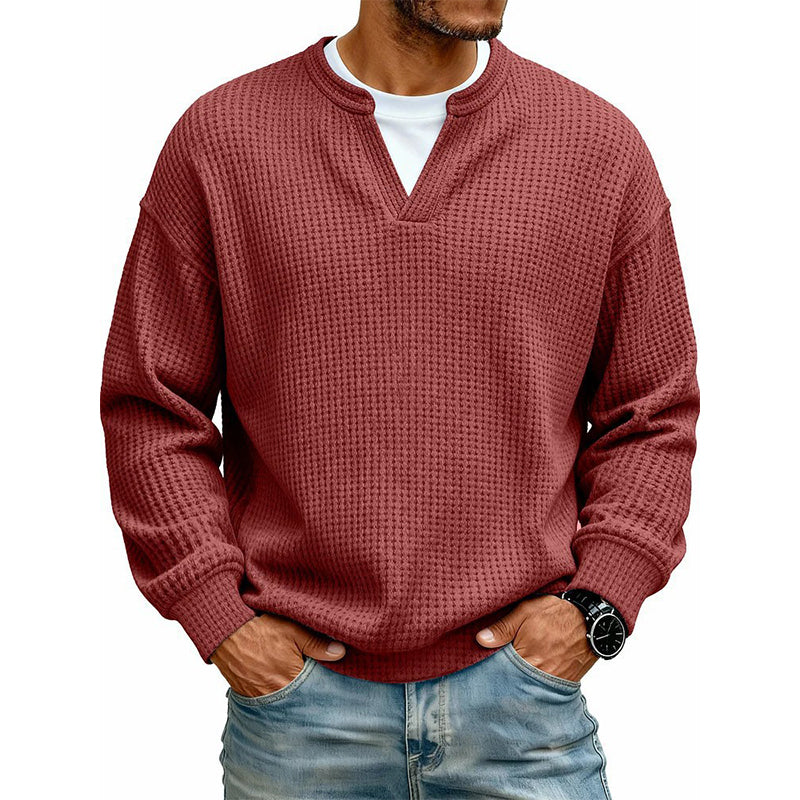 Strukturierter Waffel-Pullover für Herren