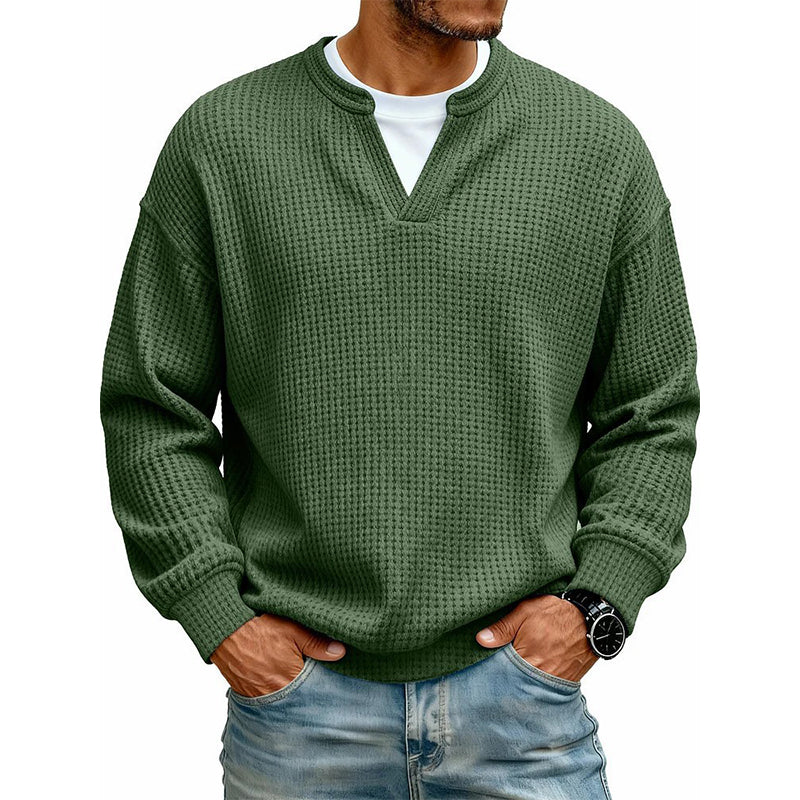 Strukturierter Waffel-Pullover für Herren