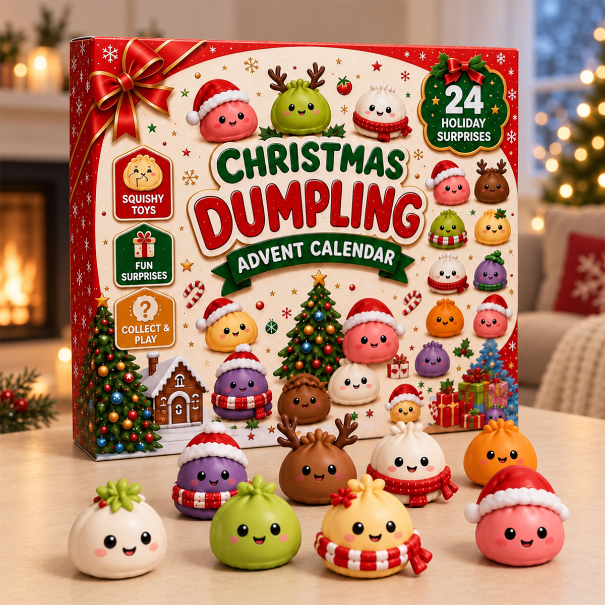 2026 Weihnachts-Knödel-Adventskalender, 24-Tage-Countdown