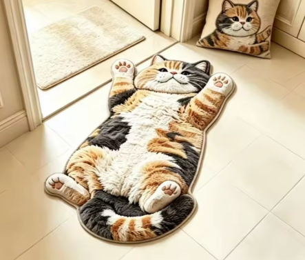 Katzenförmiger Teppich Chubby Tabby