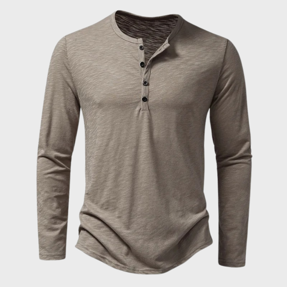 Herren Henley-Shirt mit langen Ärmeln