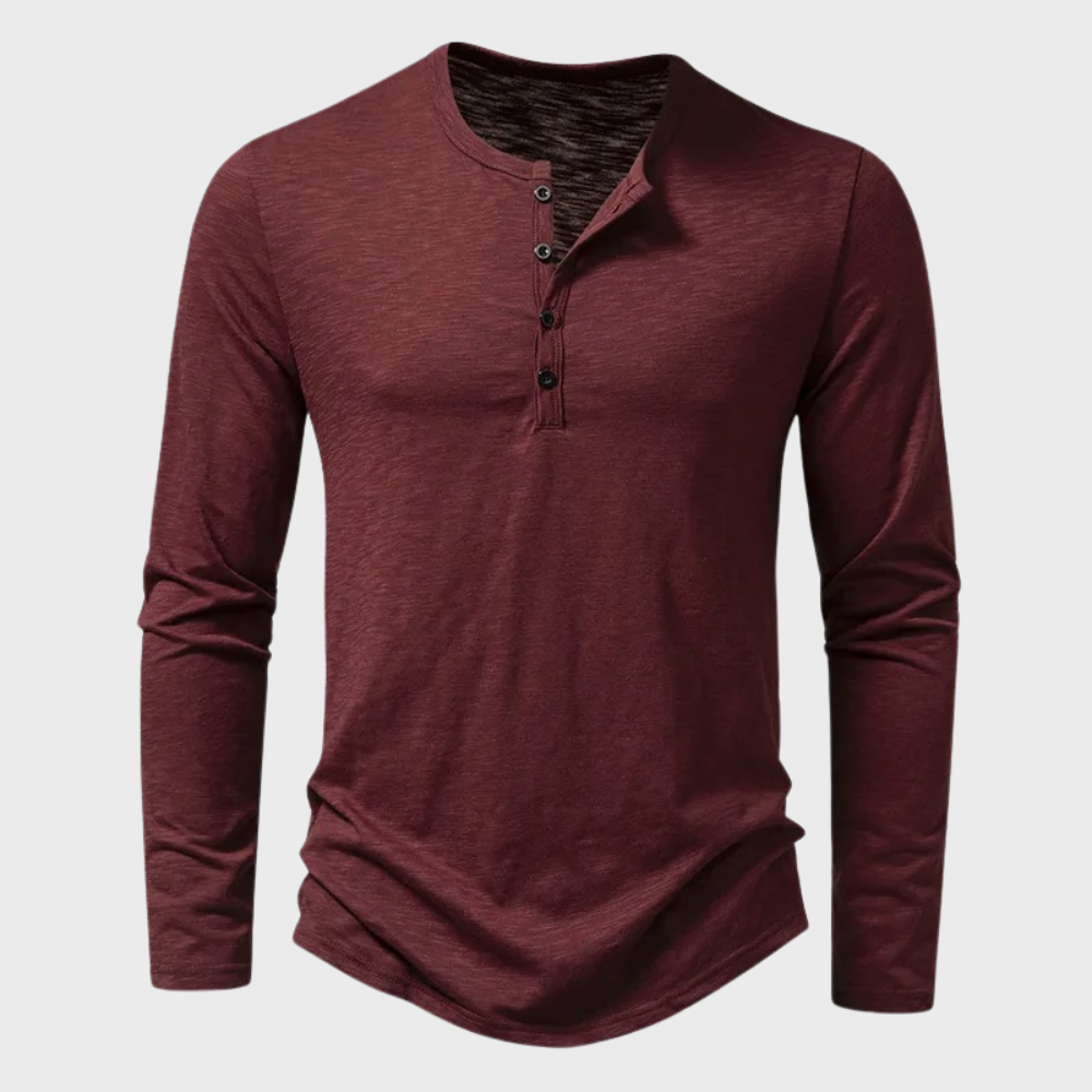 Herren Henley-Shirt mit langen Ärmeln