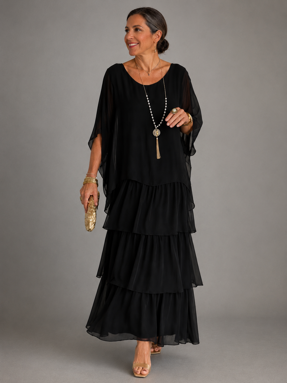 Elegantes fließendes Maxikleid