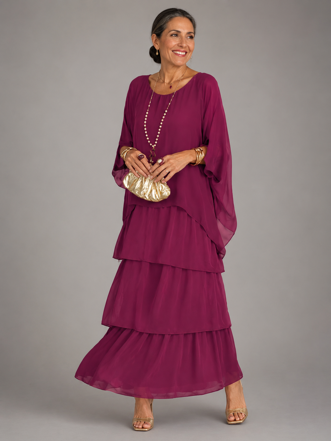 Elegantes fließendes Maxikleid