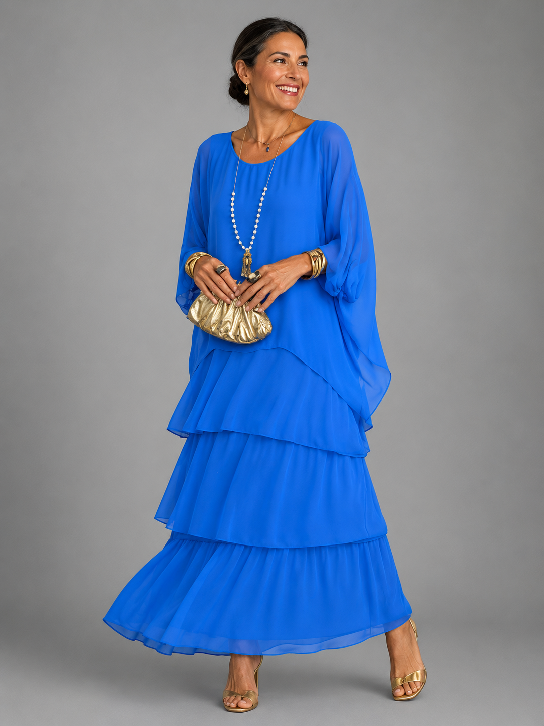 Elegantes fließendes Maxikleid