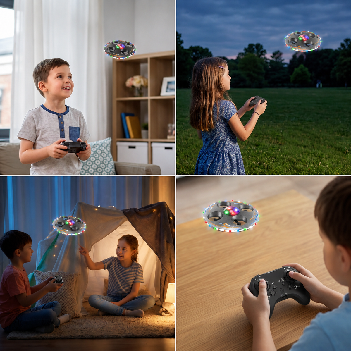 Ferngesteuerte LED-Fliegende-Untertasse-Drohne