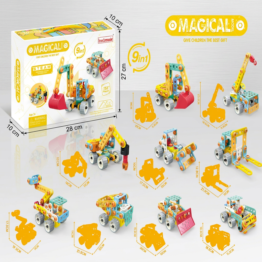 9-in-1 STEM Baufahrzeug-Bausatz