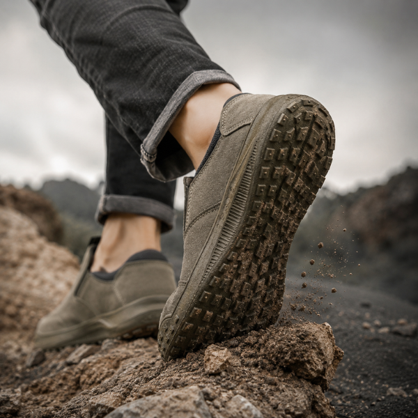 Herrenschuh, sehr leicht, mit rutschfester Sohle