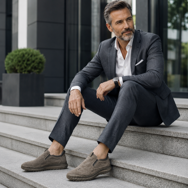 Herrenschuh, sehr leicht, mit rutschfester Sohle