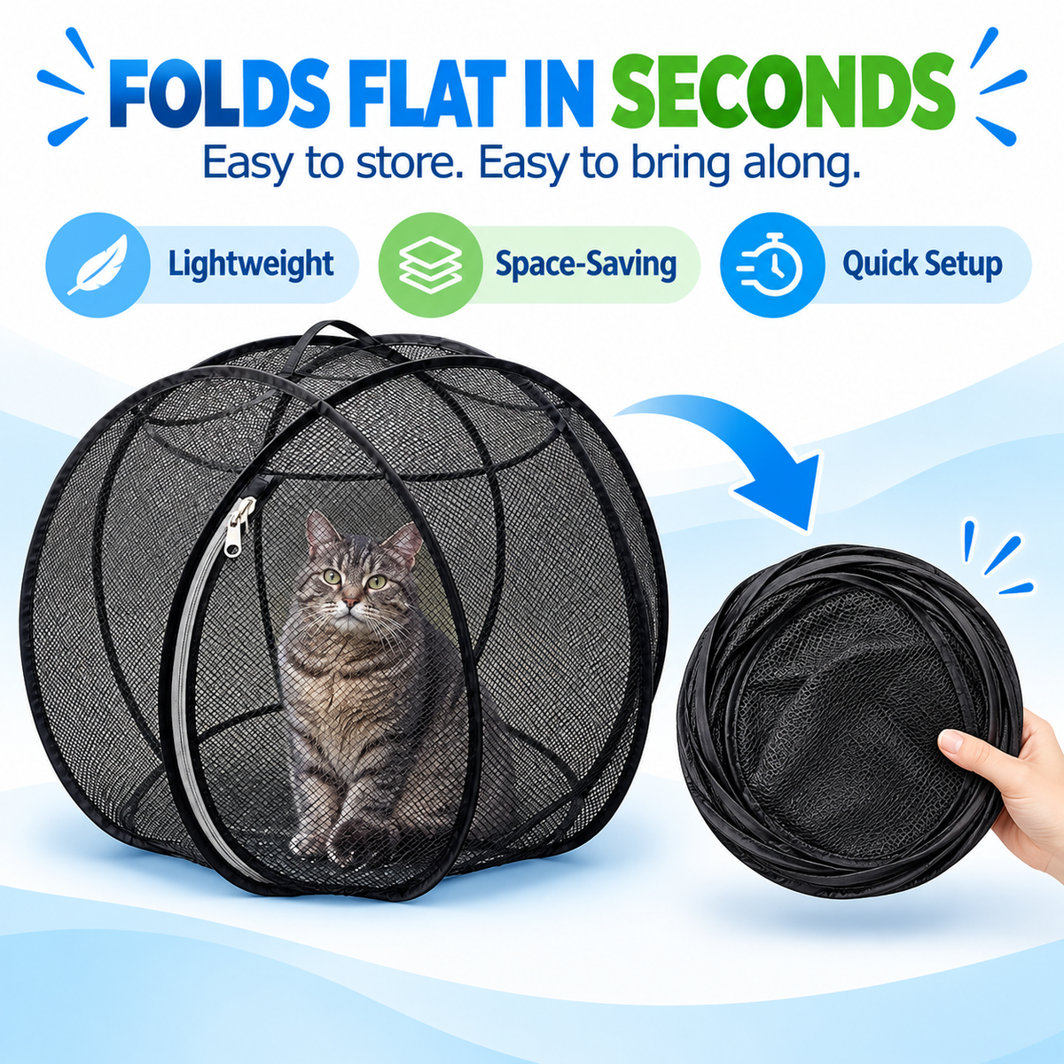 Geben Sie Ihrer Katze mehr Platz zum Spielen – 81 cm Pop-Up-Mesh-Laufstall