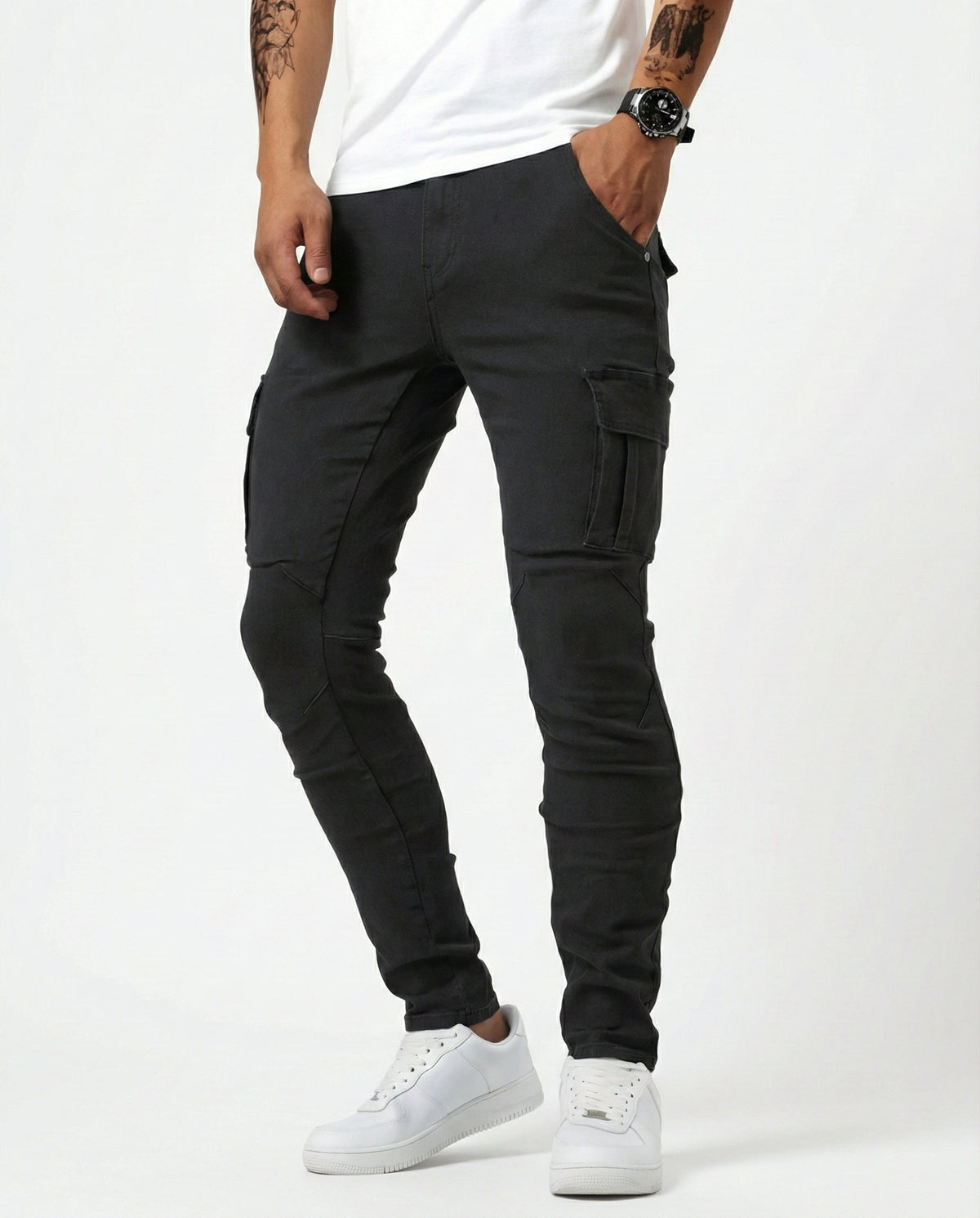 Elastische Marine Cargohose