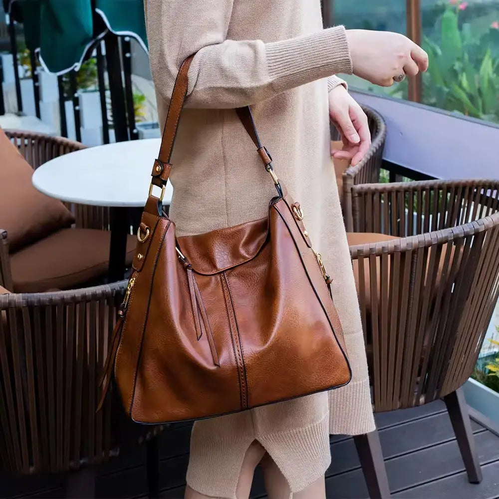 Luxury Leder Hobo Anti-Diebstahl Handtasche