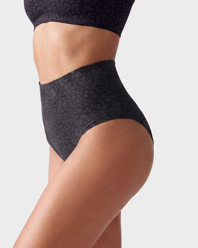 Hochtaillierter nahtloser Leoparden-Bauchweg-Slip (6er Pack)