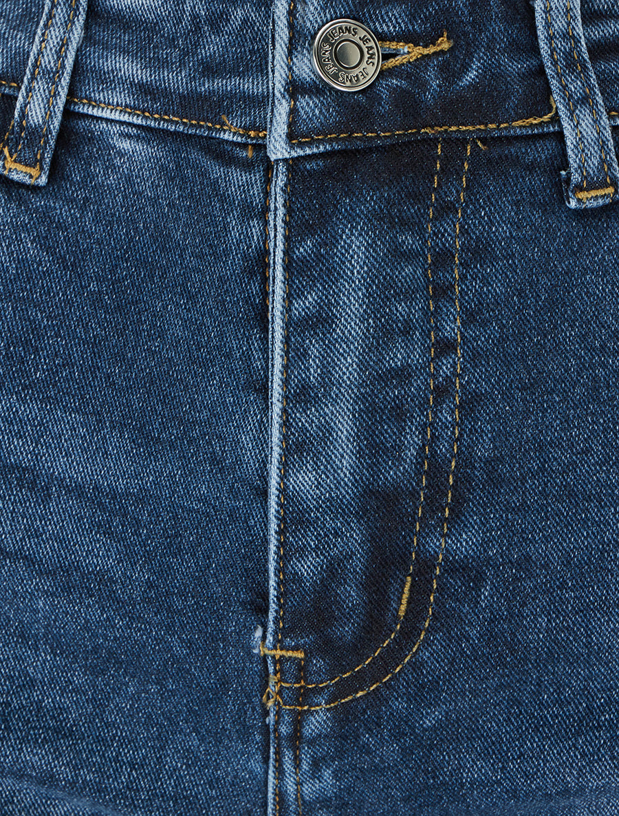 Jean délavé 5 poches - Blau