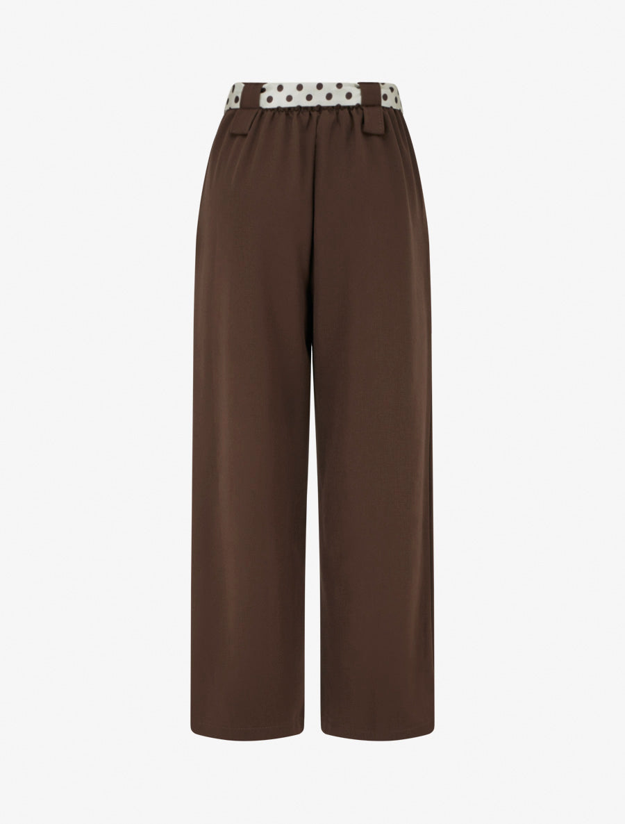Weite Hose mit hohem Bund und Muster