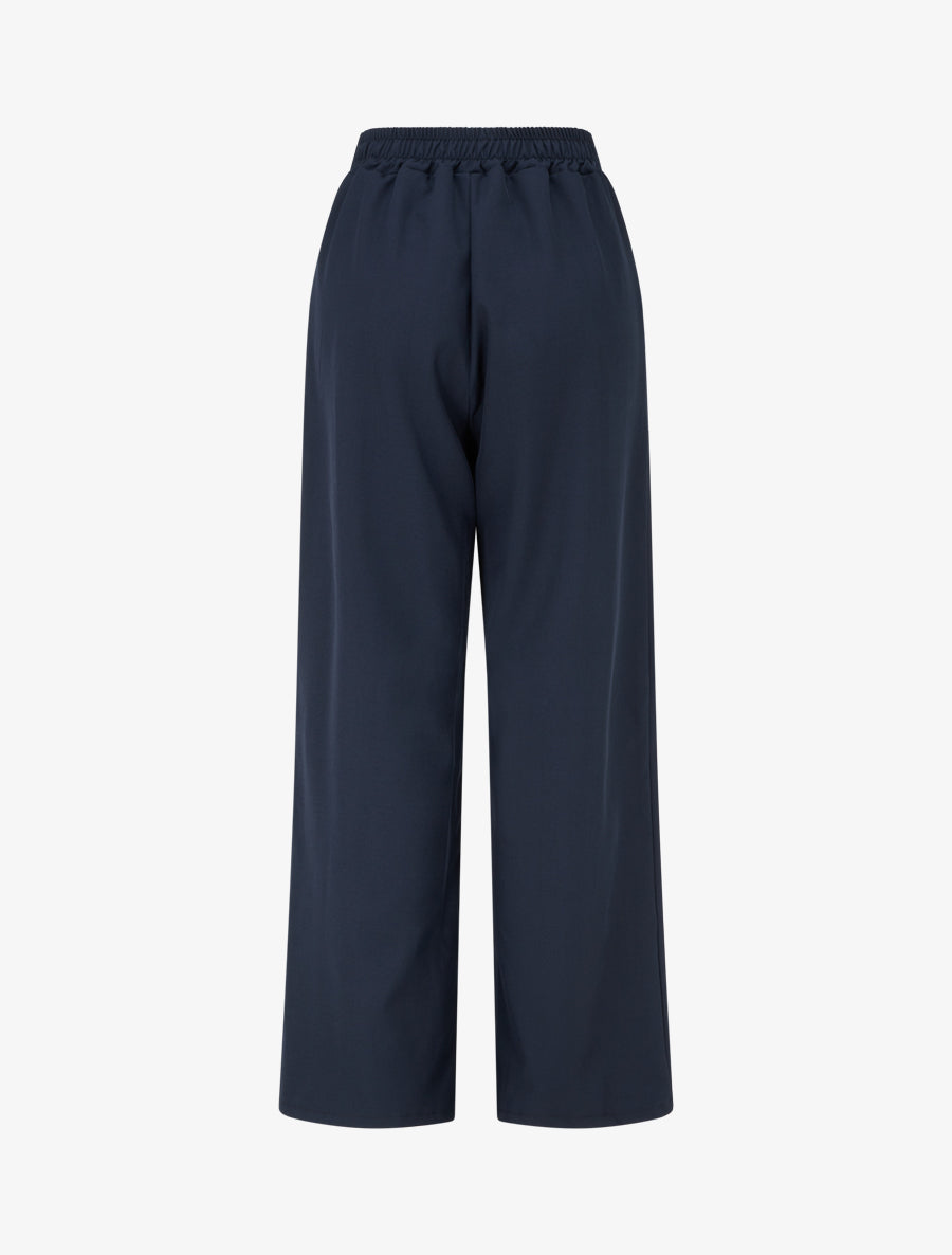 Fließende High-Waist-Hose mit Schmuckdetail