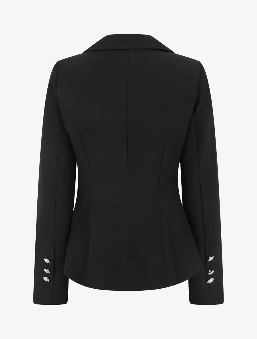 Taillierter Blazer mit Kragenausschnitt und Schulterpolstern