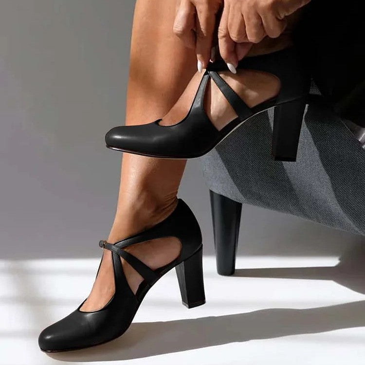 Elegante Komfort-Riemchen-Absatzschuhe