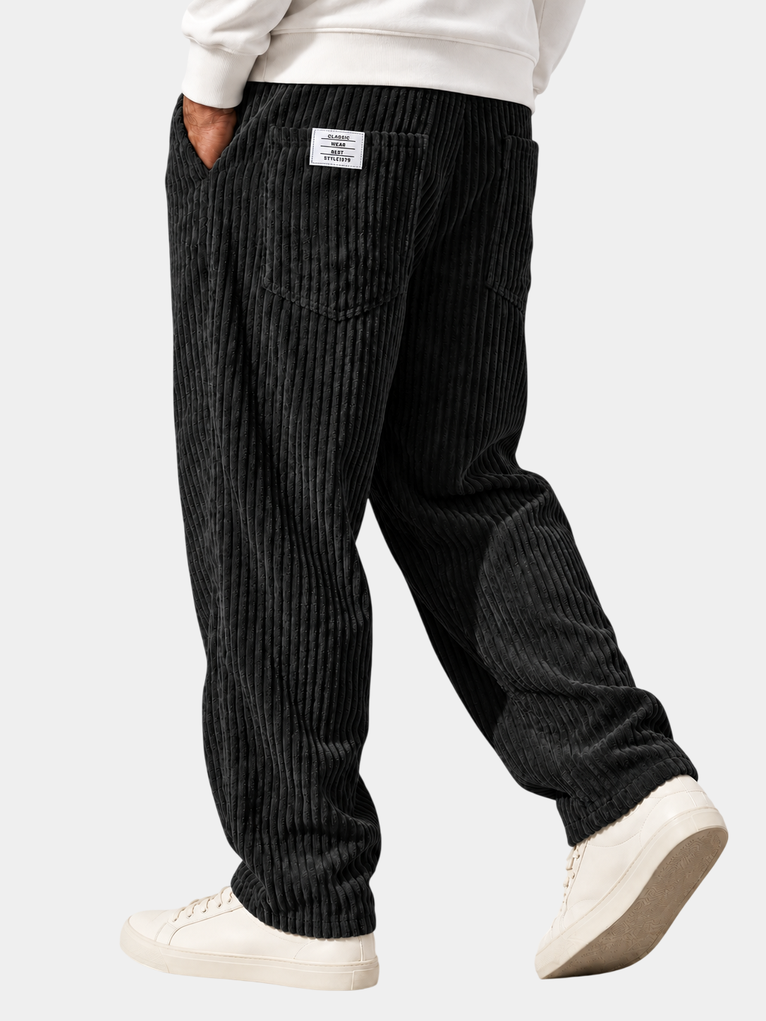Relaxed Fit Dicke Cord-Hose mit Kordelzug