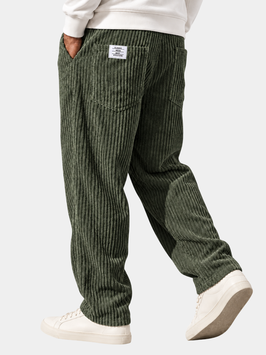 Relaxed Fit Dicke Cord-Hose mit Kordelzug