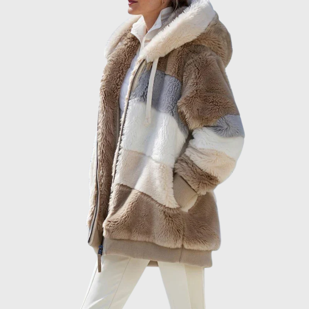 Sofia Elegante Mehrfarbige Warme Pufferjacke