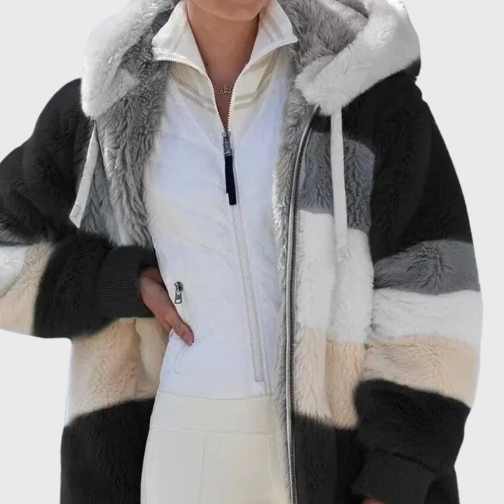 Sofia Elegante Mehrfarbige Warme Pufferjacke