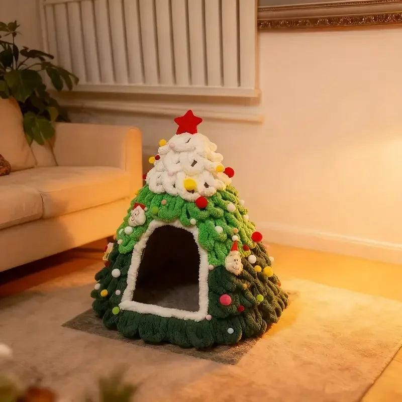 Weihnachtsbaum Katzenhaus & kuscheliges Bett