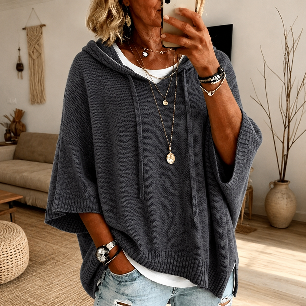 Camille Poncho-Pullover